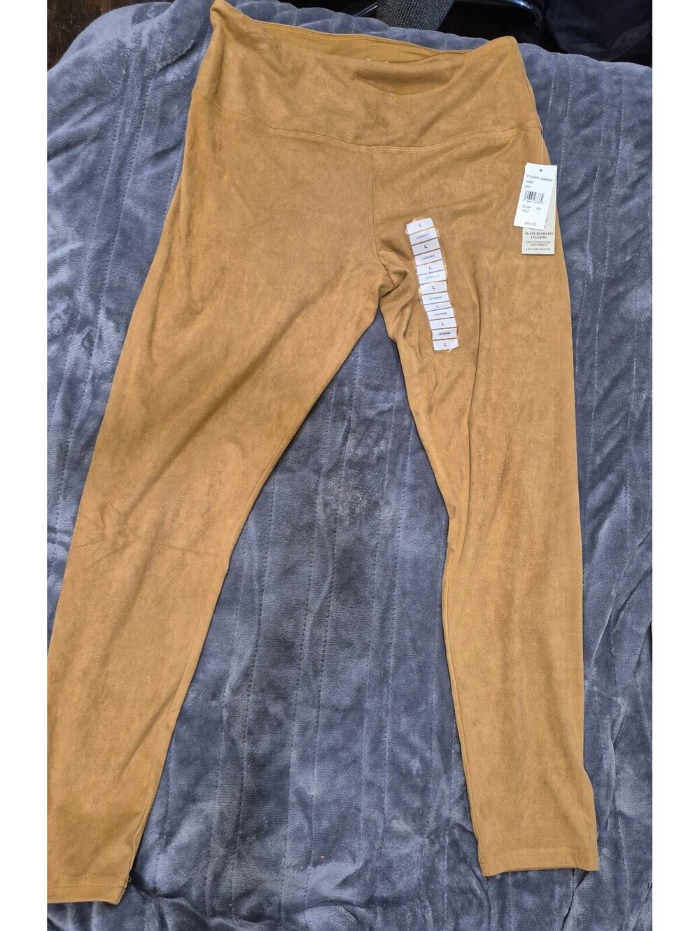 Suavé Faux Suede Tummy Control Leggings - Size Large
